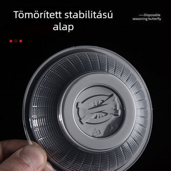 Egyszer használatos szósztál, kerek műanyag tál, hőálló, mikróban nem használható, logóval ellátva, termék szám TTT1004011715