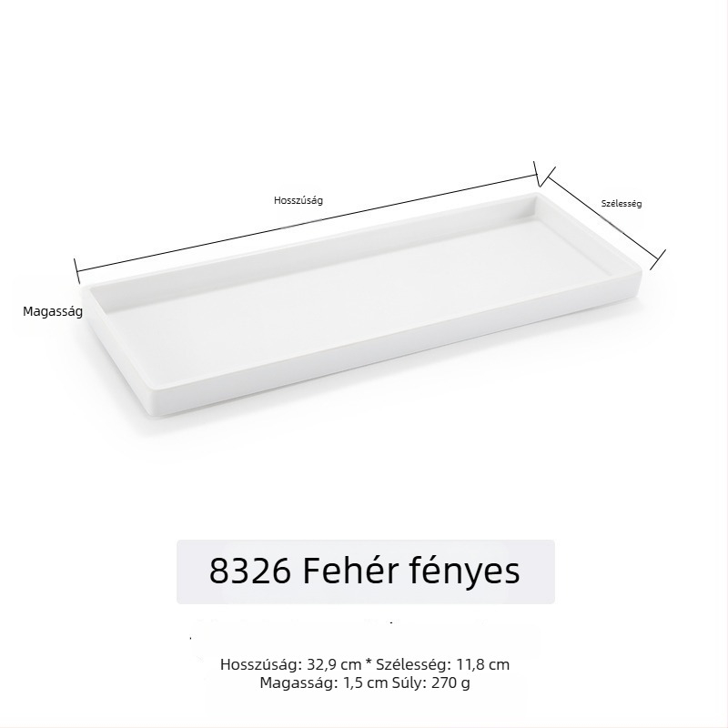 Melamin sekély lapos tál, minta egységes, stílus modern minimalizmus, felület mázas