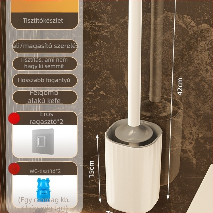 Fali WC-kefe hosszú nyéllel, műanyagból, tömeg 0,39 kg, 1 darab