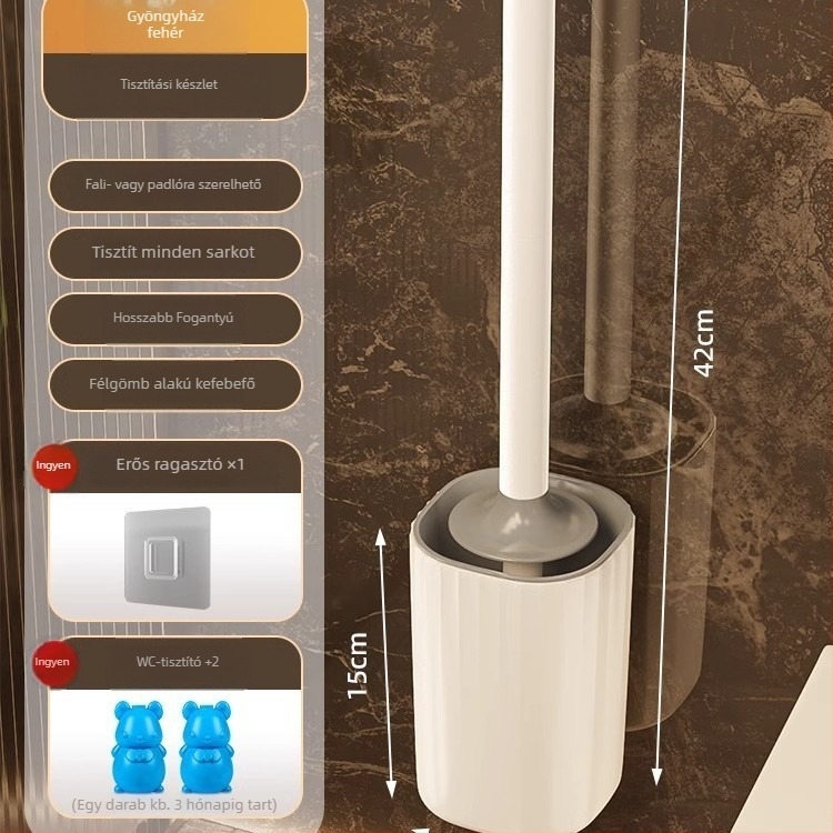 Fali WC-kefe hosszú nyéllel, műanyagból, tömeg 0,39 kg, 1 darab