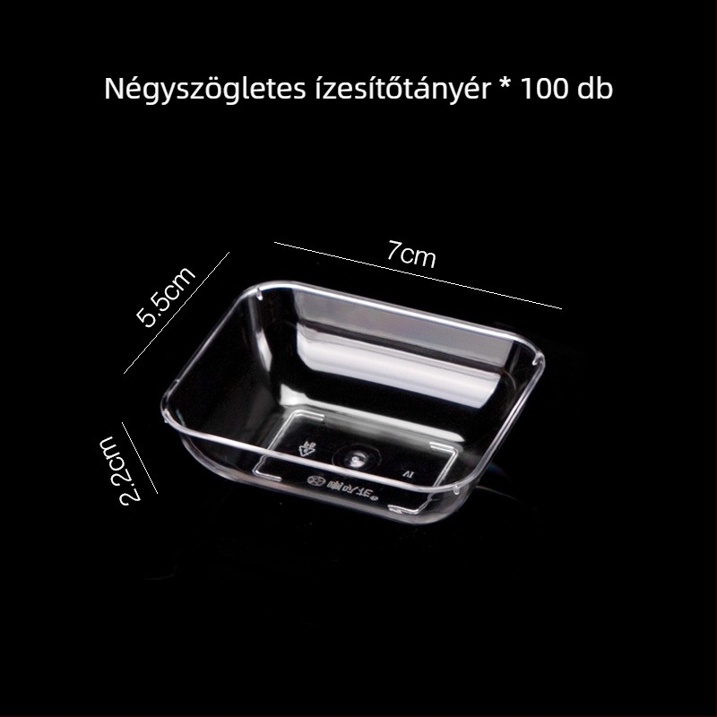 Egyszer használatos műanyag desszert- és leveses tál, kerek, 300–400 ml kapacitás, átlátszó, modern minimalist stílus