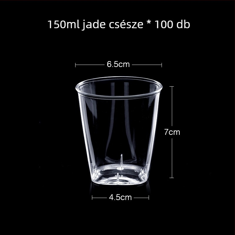 Egyszer használatos műanyag desszert- és leveses tál, kerek, 300–400 ml kapacitás, átlátszó, modern minimalist stílus