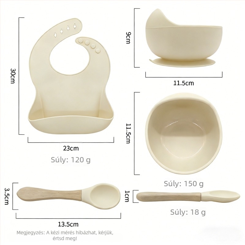 3 részes szilikon baba étkezési készlet – élelmiszer-minőségű szilikon, 6 hónapos kortól.