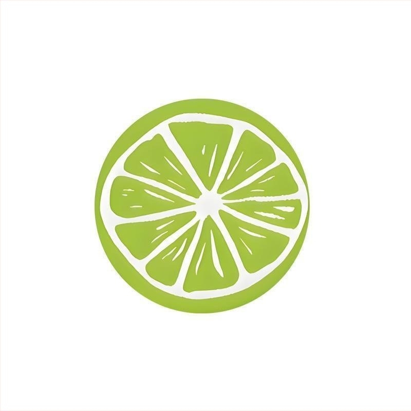 Kör alakú csészealátét, rajzfilmszerű gyümölcs mintával, anyag: diatomitagyag