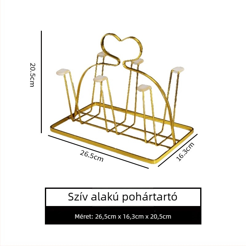 Rozsdamentes acél pohártartó, fejjel lefelé tároló állvány, nordic egyszerű stílus
