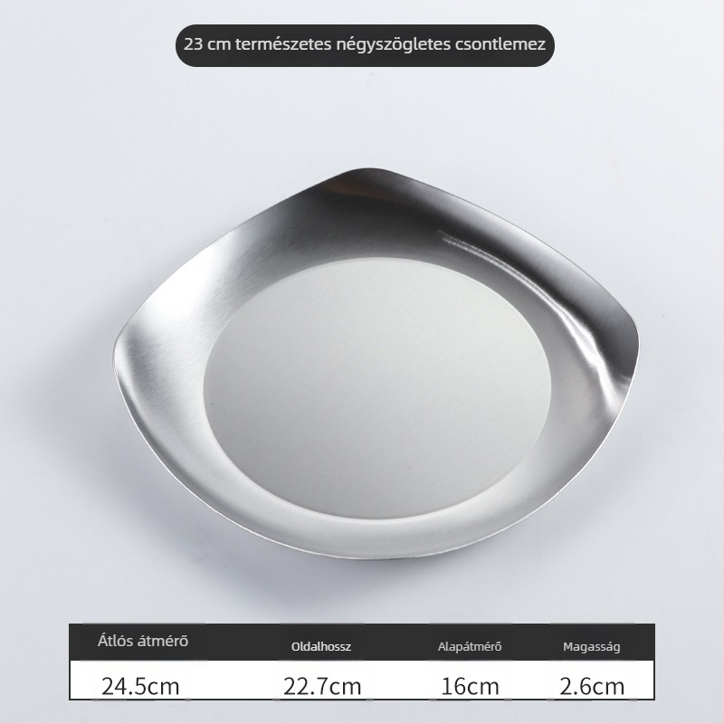 Rozsdamentes acél négyszögletes mártásos tál — modern minimalist stílus, mintázat, elektroplatázott felület