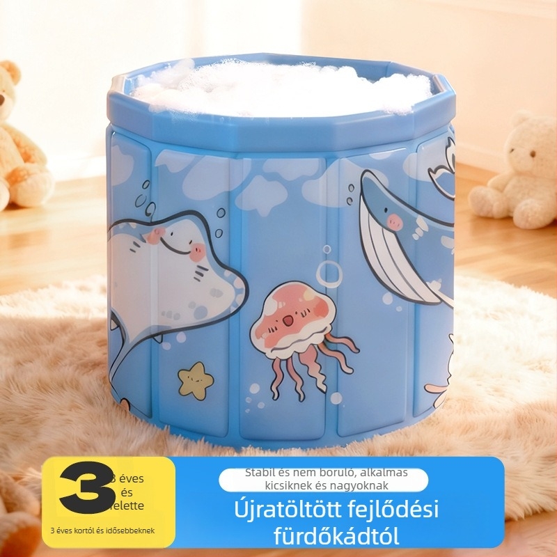 Összecsukható PVC fürdőkád gyerekeknek — ülőfürdő babáknak, teljes testfürdés, márka Qiao Lian