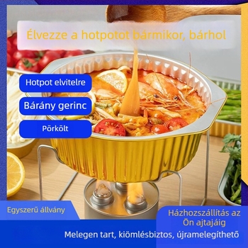 Nagy méretű alumíniumfóliás ételtál, mikrohullámú sütőben használható, hordozható doboz