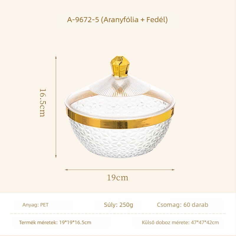 Műanyag gyümölcstál fedővel és lábakkal, csepegtető tál a nappaliba, klasszikus stílus, könnyed lux retro, prémium