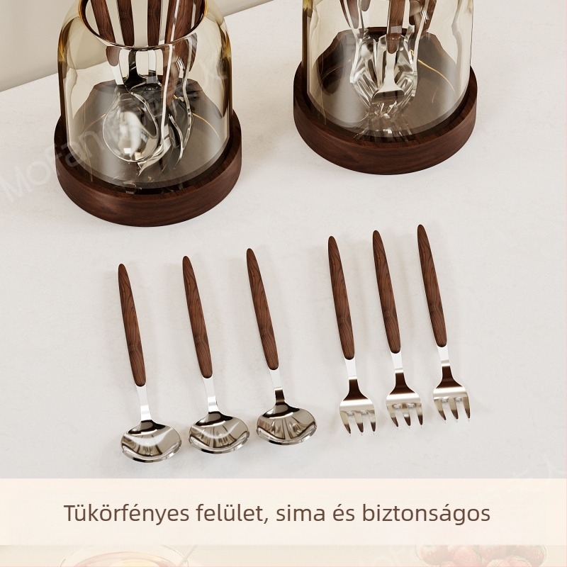 Fából készült gyümölcs villák készlet, egyszerű stílus, tükörfényes polírozás, testre szabható