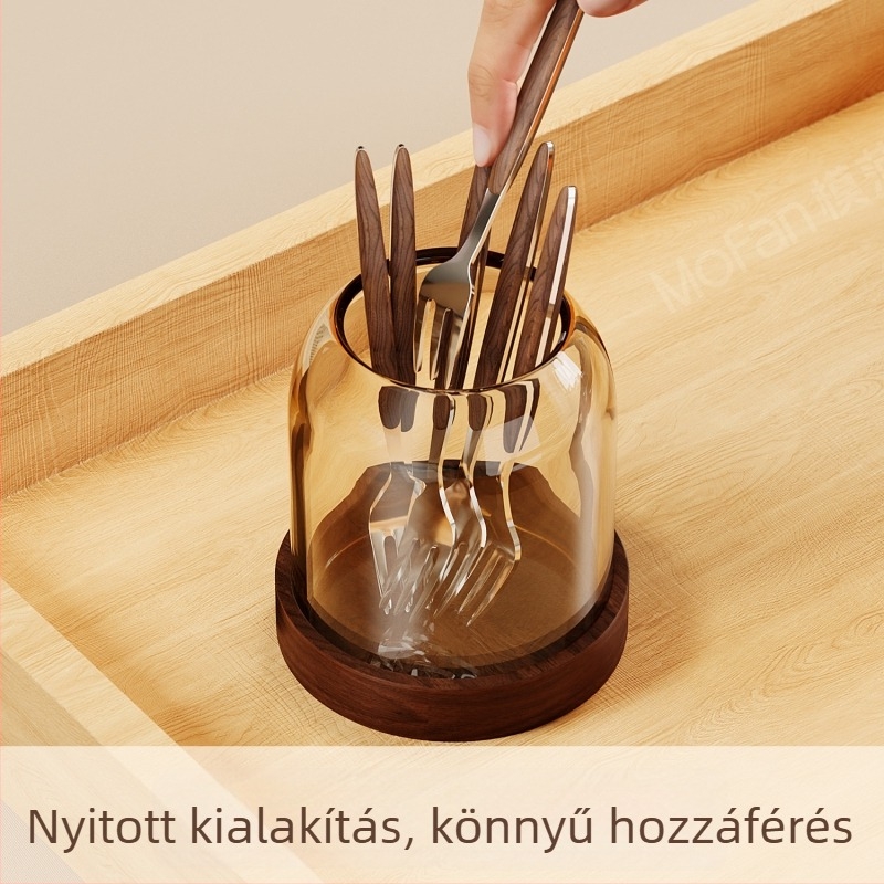 Fából készült gyümölcs villák készlet, egyszerű stílus, tükörfényes polírozás, testre szabható