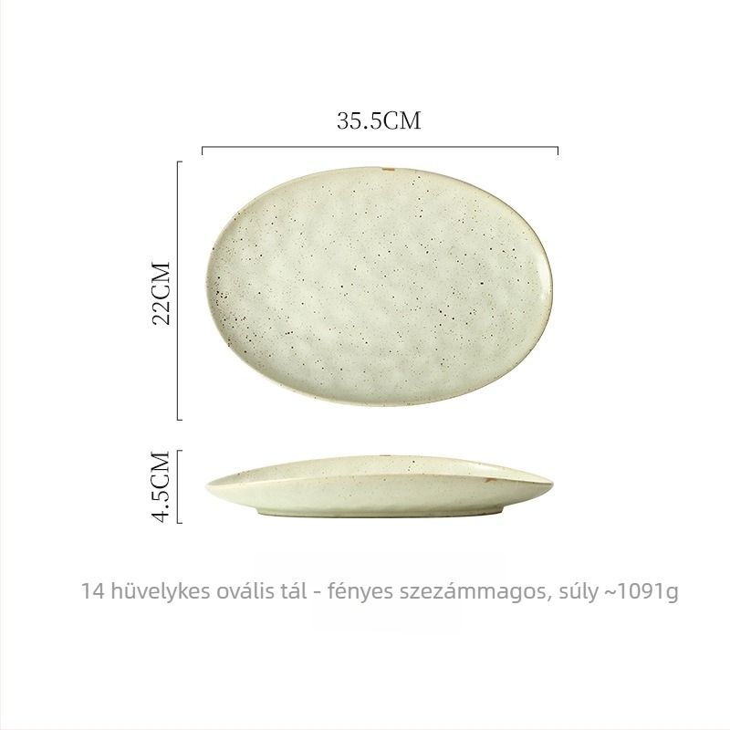 Porcelán tál, szabálytalan alak, japán stílusú, aláglazúr felület, mikrohullámú sütőben használható