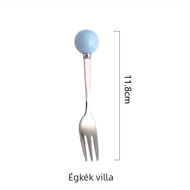 Gyerekeknek szánt gyümölcs villa készlet 304 rozsdamentes acélból, egyszerű stílus, tükörfényes felület