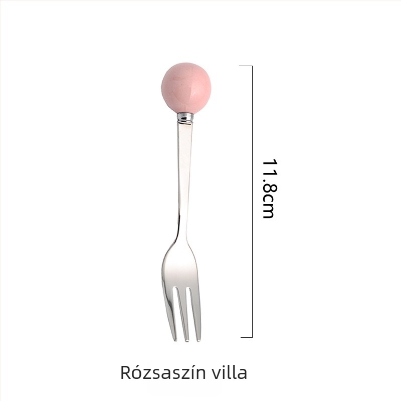 Gyerekeknek szánt gyümölcs villa készlet 304 rozsdamentes acélból, egyszerű stílus, tükörfényes felület