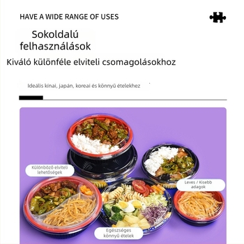 Sanze egyszer használatos PP tál japán Bento-hoz, kör alakú műanyag tál, japán stílus, 3 év eltarthatóság