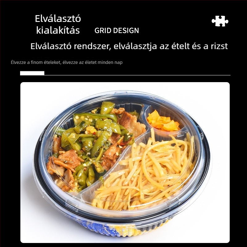 Sanze egyszer használatos PP tál japán Bento-hoz, kör alakú műanyag tál, japán stílus, 3 év eltarthatóság