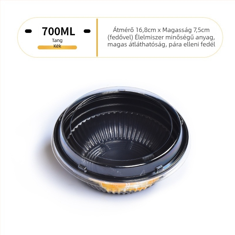 Sanze egyszer használatos PP tál japán Bento-hoz, kör alakú műanyag tál, japán stílus, 3 év eltarthatóság