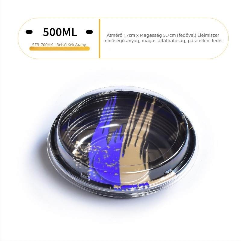 Sanze egyszer használatos PP tál japán Bento-hoz, kör alakú műanyag tál, japán stílus, 3 év eltarthatóság