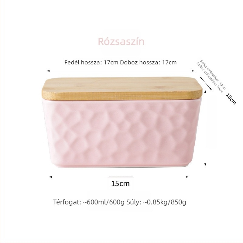 Mr. Yigua Kerámiavajtál késével, fa fedéllel, zárható, nagy kapacitású