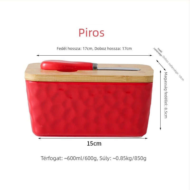 Mr. Yigua Kerámiavajtál késével, fa fedéllel, zárható, nagy kapacitású