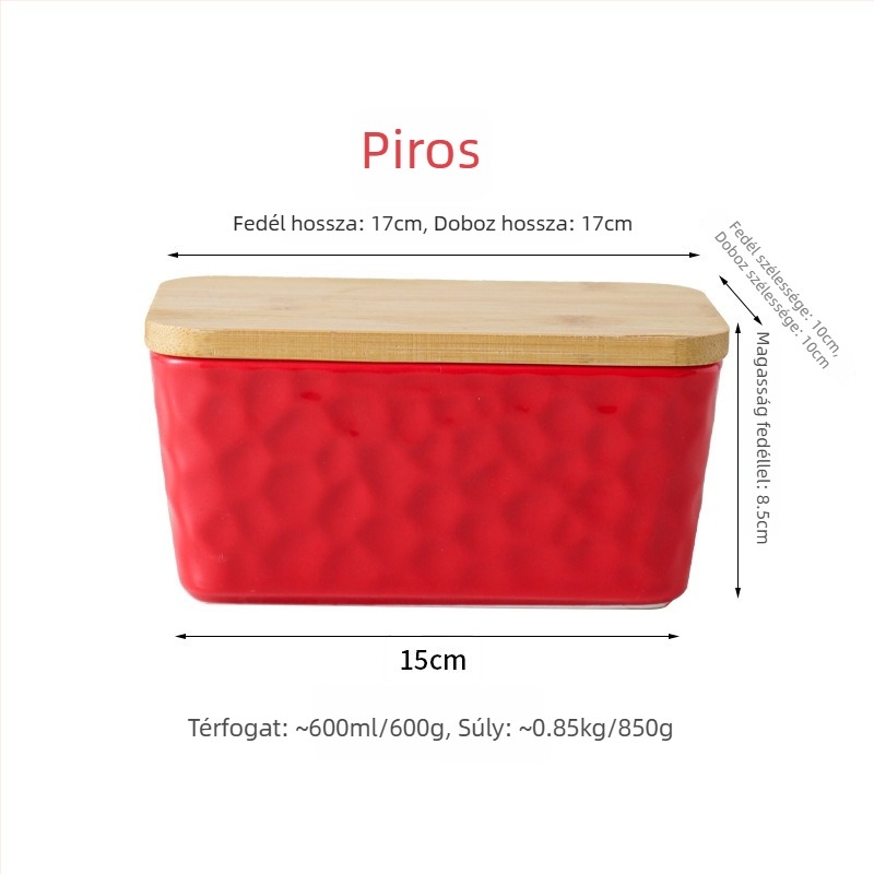 Mr. Yigua Kerámiavajtál késével, fa fedéllel, zárható, nagy kapacitású