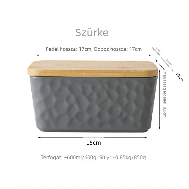 Mr. Yigua Kerámiavajtál késével, fa fedéllel, zárható, nagy kapacitású