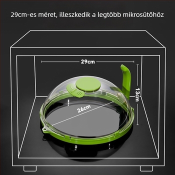 Mikrohullámú sütő fröccsenés elleni fedél (Anyag: műanyag; Márka: Dujia; Országos gyártási engedély száma: Zhe XK16-204-01813; Importált: Nem; Kereskedelmi határokon át kizárólagos ellátás: Igen)