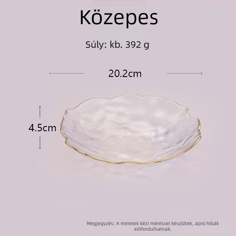 Üvegből készült vacsora tálak készlet, japán stílus, szabálytalan forma, kézzel festett felület, hőálló üveg