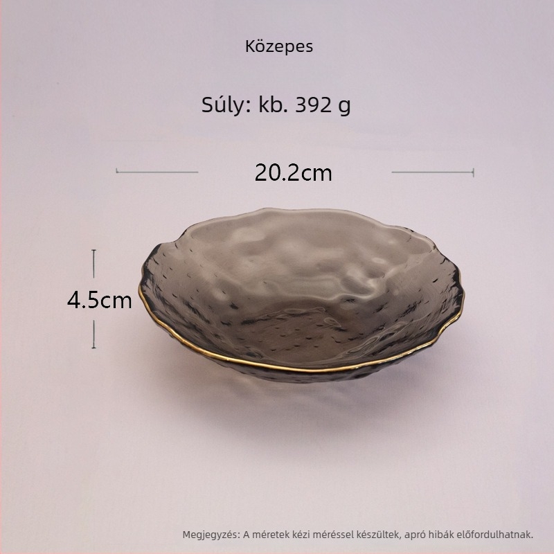 Üvegből készült vacsora tálak készlet, japán stílus, szabálytalan forma, kézzel festett felület, hőálló üveg