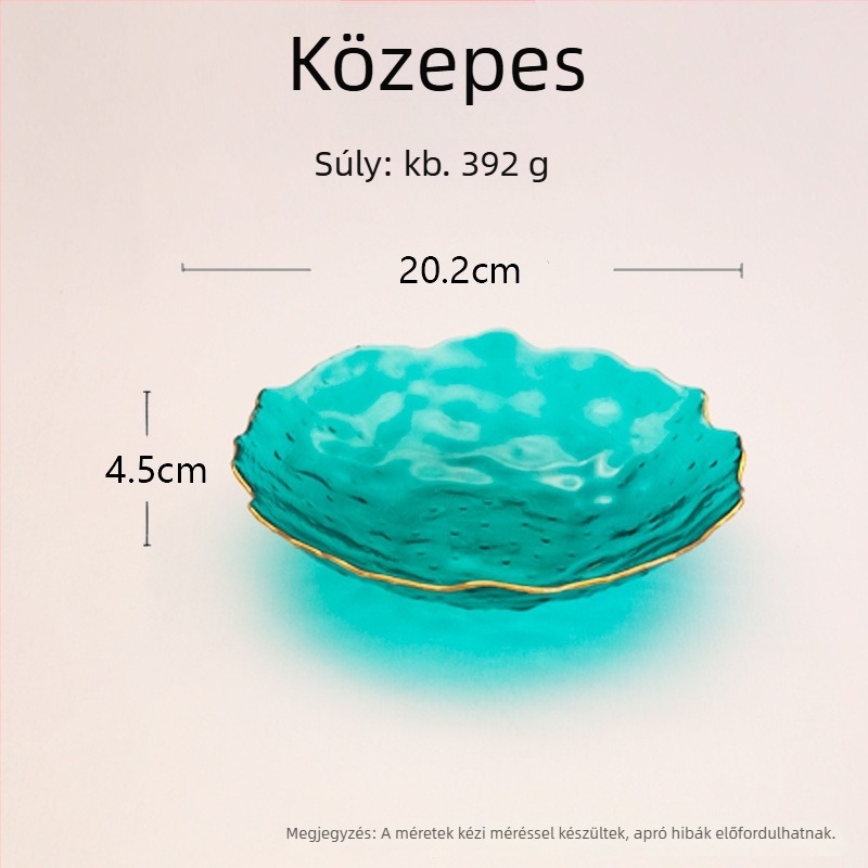 Üvegből készült vacsora tálak készlet, japán stílus, szabálytalan forma, kézzel festett felület, hőálló üveg