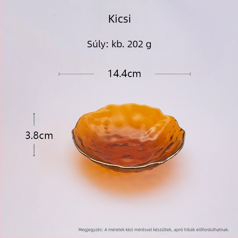 Üvegből készült vacsora tálak készlet, japán stílus, szabálytalan forma, kézzel festett felület, hőálló üveg