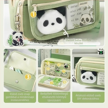 Panda tolltartó, nagy kapacitású, Oxford anyag, koreai stílus, uniszex
