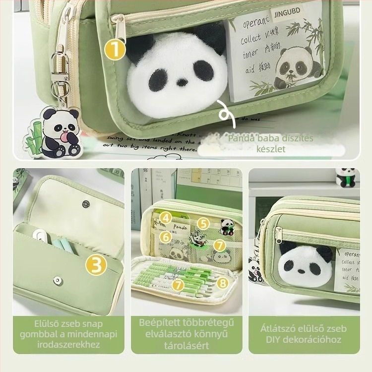 Panda tolltartó, nagy kapacitású, Oxford anyag, koreai stílus, uniszex