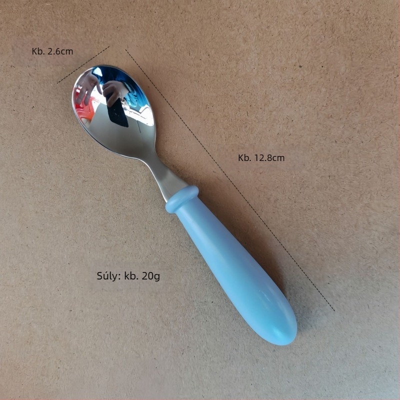 Gyerekeknek szóló étkészlet 304 rozsdamentes acélból, ABS markolat, tükörfényes polírozás, kézzel készített, logónyomás elérhető