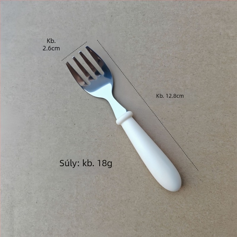 Gyerekeknek szóló étkészlet 304 rozsdamentes acélból, ABS markolat, tükörfényes polírozás, kézzel készített, logónyomás elérhető