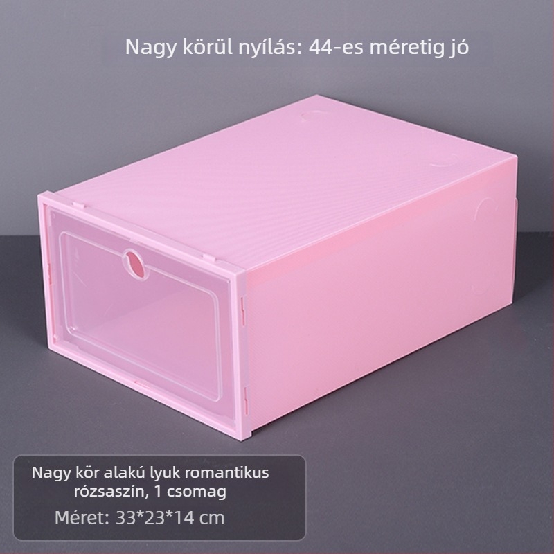 Jerna Átlátszó Vastagított Cipősdoboz Műanyagból, PP Anyag, Porálló, Egymásra Rakható, Többszintű Tárolás
