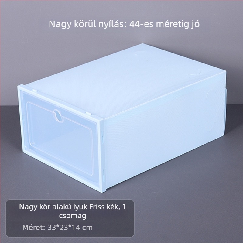 Jerna Átlátszó Vastagított Cipősdoboz Műanyagból, PP Anyag, Porálló, Egymásra Rakható, Többszintű Tárolás
