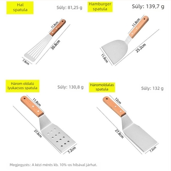 Rozsdamentes acél spatula bükkfa nyéllel – teppanyaki/grill sütéséhez készült készlet, One mind, 2017 tavaszán debütált, modern egyszerű stílus