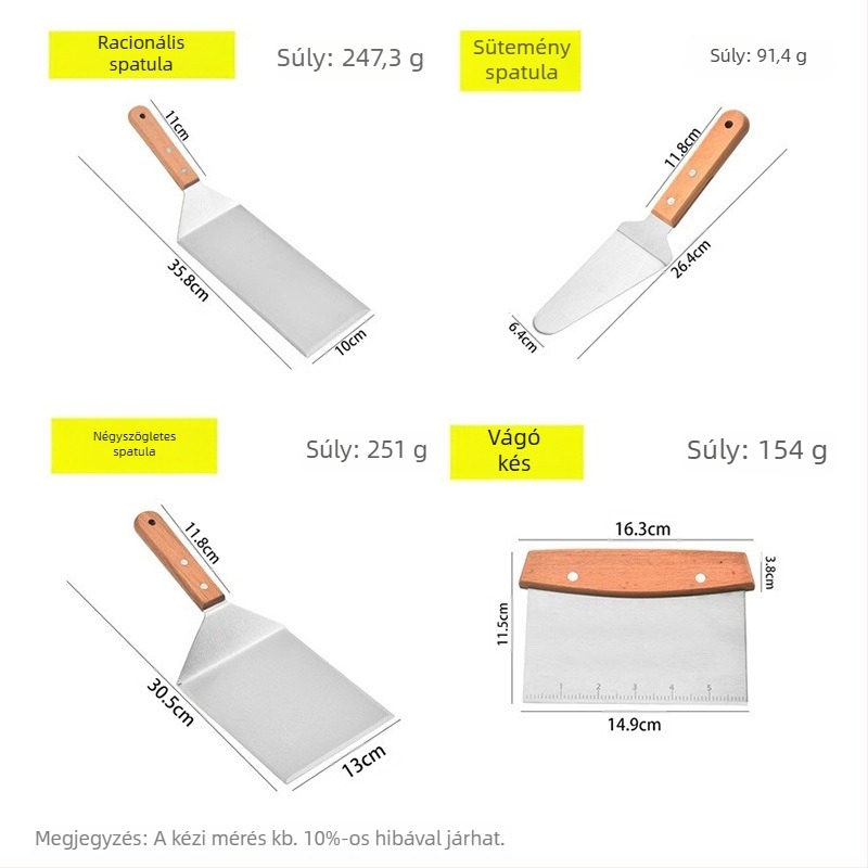 Rozsdamentes acél spatula bükkfa nyéllel – teppanyaki/grill sütéséhez készült készlet, One mind, 2017 tavaszán debütált, modern egyszerű stílus
