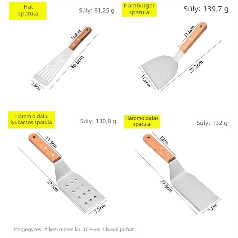 Rozsdamentes acél spatula bükkfa nyéllel – teppanyaki/grill sütéséhez készült készlet, One mind, 2017 tavaszán debütált, modern egyszerű stílus