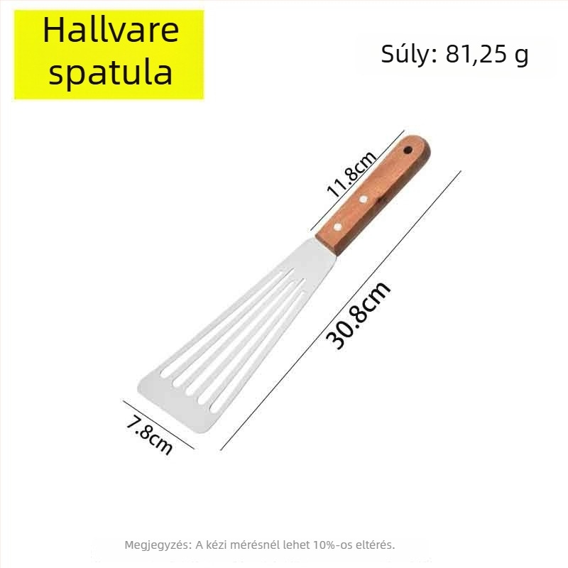 Rozsdamentes acél spatula bükkfa nyéllel – teppanyaki/grill sütéséhez készült készlet, One mind, 2017 tavaszán debütált, modern egyszerű stílus