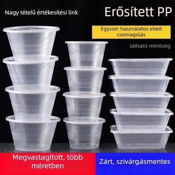 Egyszer használatos PP ebédes doboz négy–hat rekesz, modern minimalista stílus, nem biológiailag lebomló