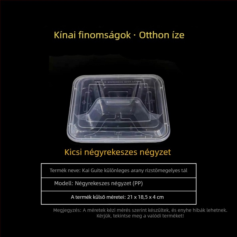 Egyszer használatos PP ebédes doboz négy–hat rekesz, modern minimalista stílus, nem biológiailag lebomló