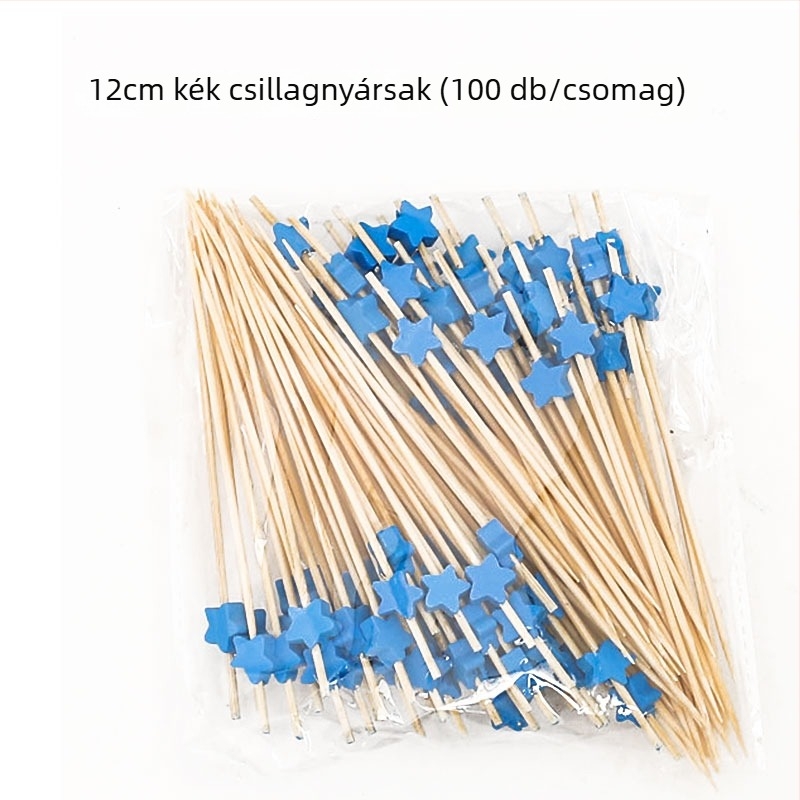 Egyszer használatos bambusz gyümölcsnyársak, 100 darab, modern minimalist stílus, vízpolírozott, prémium minőség