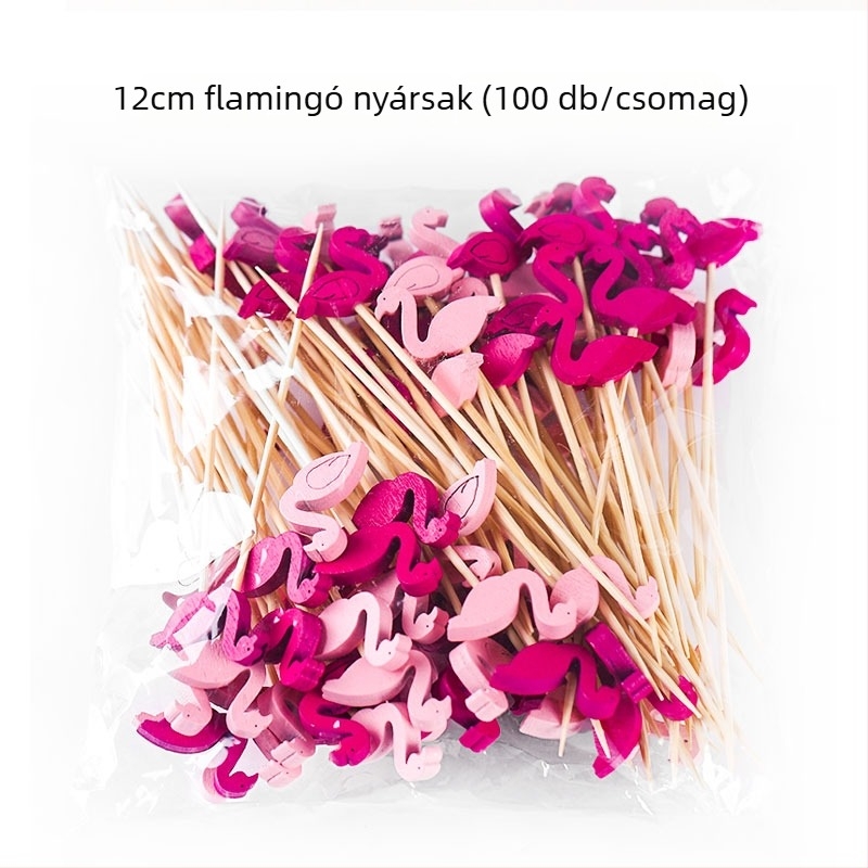 Egyszer használatos bambusz gyümölcsnyársak, 100 darab, modern minimalist stílus, vízpolírozott, prémium minőség