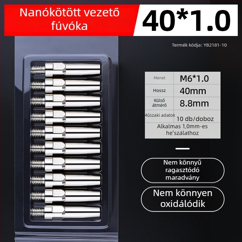 MIG hegesztés: elektroplatinált érintkezőcsúcs és réz fúvóka 1.0/1.2 mm, pneumatikus hajtás, forró levegő és infravörös sugárzás