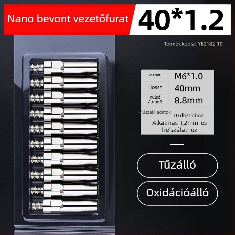 MIG hegesztés: elektroplatinált érintkezőcsúcs és réz fúvóka 1.0/1.2 mm, pneumatikus hajtás, forró levegő és infravörös sugárzás