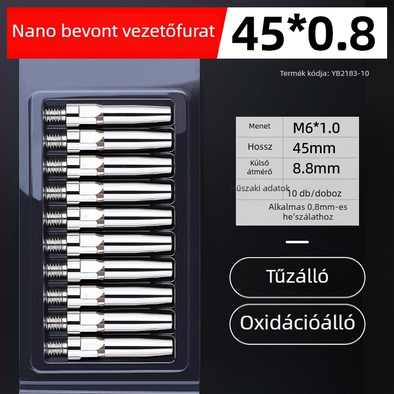 MIG hegesztés: elektroplatinált érintkezőcsúcs és réz fúvóka 1.0/1.2 mm, pneumatikus hajtás, forró levegő és infravörös sugárzás
