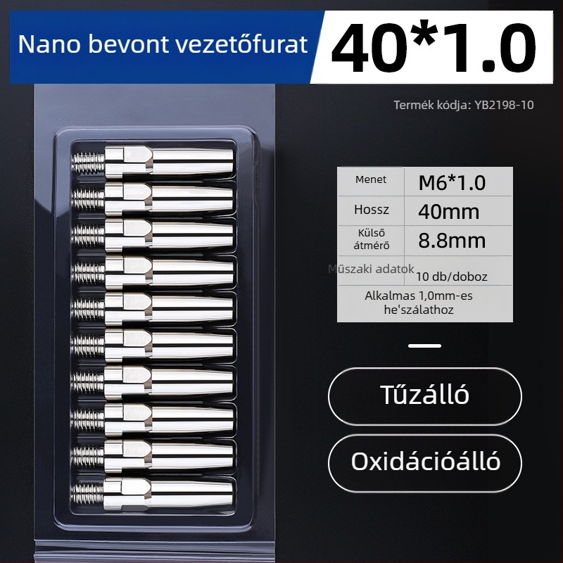 MIG hegesztés: elektroplatinált érintkezőcsúcs és réz fúvóka 1.0/1.2 mm, pneumatikus hajtás, forró levegő és infravörös sugárzás