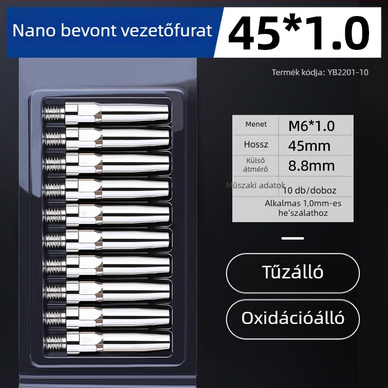 MIG hegesztés: elektroplatinált érintkezőcsúcs és réz fúvóka 1.0/1.2 mm, pneumatikus hajtás, forró levegő és infravörös sugárzás